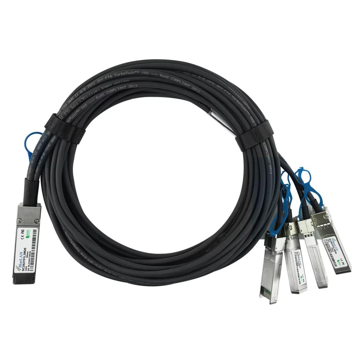 BlueLAN Fortinet FN-CABLE-QSFP28-4SFP28-2 kompatibles QSFP28 DAC SC282701L2M26 (FN-CABLE-QSFP28-4SFP28-2-BL)