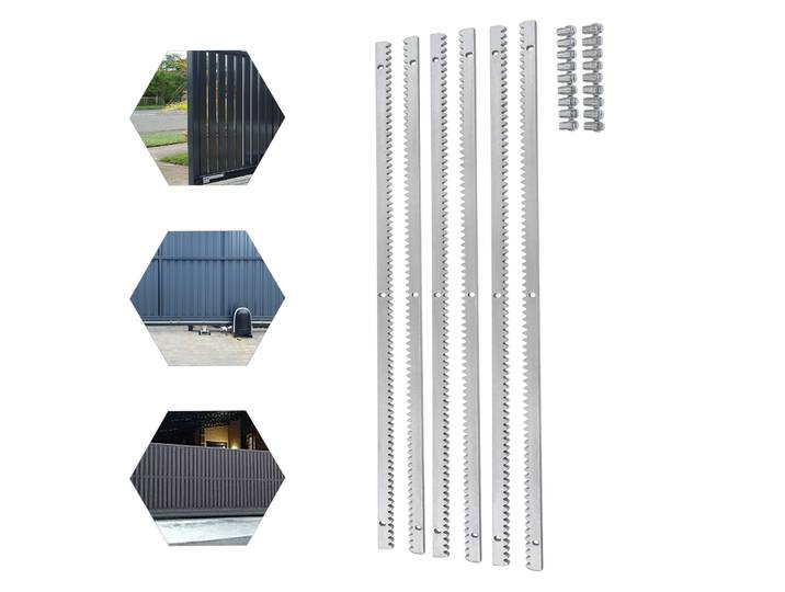 6 pièces de crémaillères en acier pour ouvre-porte coulissante électrique, longueur 1m, épaisseur 12mm, rail de montage sur porte pour ouvre-porte coulissante