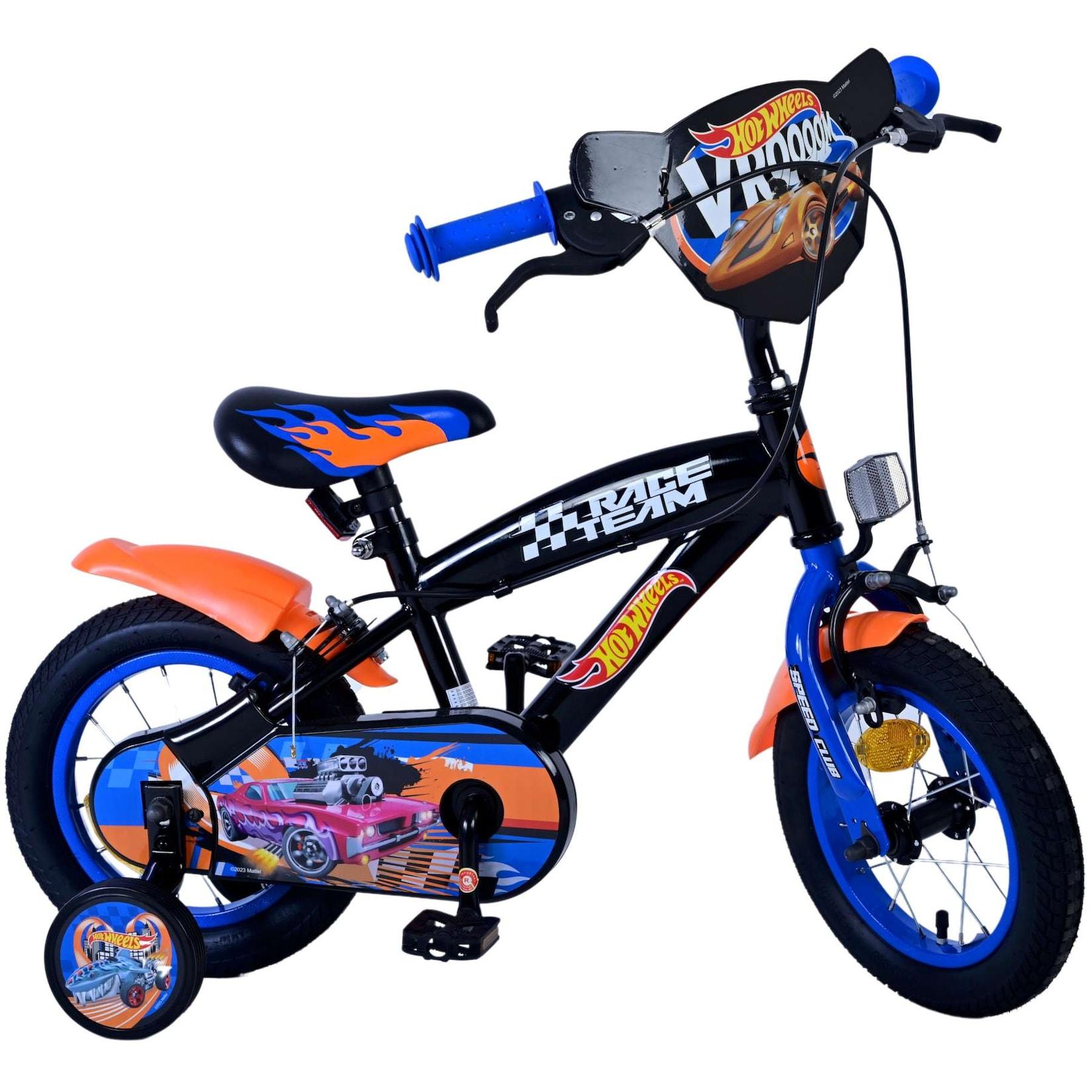 Volare Kinderfahrrad Hot Wheels für Jungen Fahrrad 12 Zoll Kinderrad Schwarz