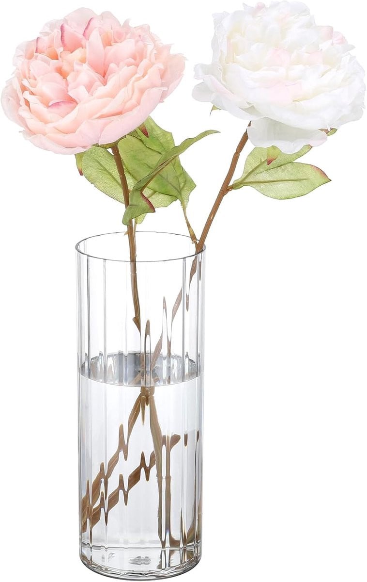Transparante Acryl Cilinder Vaas voor Bloemen Decoratie - 10 x 25 cm
