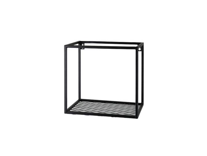 Wandregal, Schwarz, Metall, 19x28x30 cm, Handmade in Europe, hängend, Wohnzimmer, Regale, Wandregale