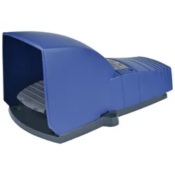 Schneider Electric XPEB711 Fußschalter, Harmony XPE, einfach, Kunststoff, blau, 2-stufig, 2Ö+2S, IP66, mit Schutzhaube, mit Verriegelung