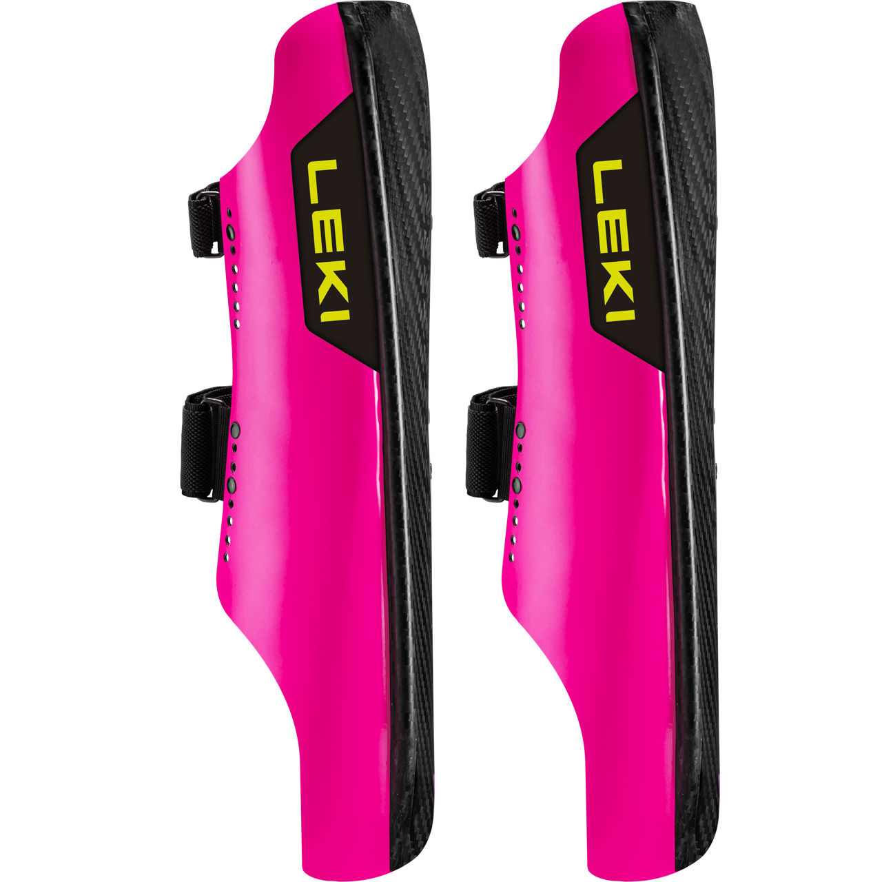 Leki Schienbeinschutz CARBON RAILROAD RACE SHORT WIDE CUSTOM FIT neonpink/carbon - 43 cm