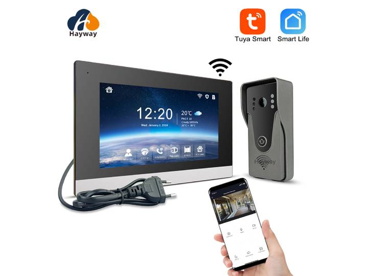 Hayway-Système d'interphone vidéo 1080P, Tuya Smart Door Phone, AHD Full Touch Monitor, Home Video Doorbell, Camera, Motion Detection