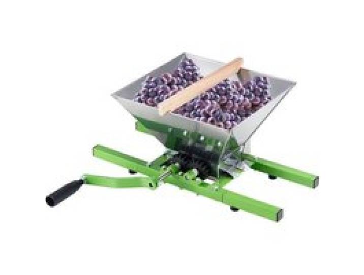 VEVOR 7 L Obstmühle Apfelmühle, große manuelle Mühle, Apfelpresse aus Edelstahl für Wein Apfelwein, manuelles Mahlwerk, Zerkleinerer Handmühle mit Rollengriff für Küche und Zuhause, grün