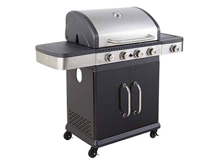 Cook'in Garden - Barbecue à gaz FIDGI 4 4 brûleurs grille et plancha 4 Brûleurs Inox\, Grill et Plancha\, Couvercle avec Thermomètre\, Structure Métal\, Cuve Acier\, Allumage Piezo
