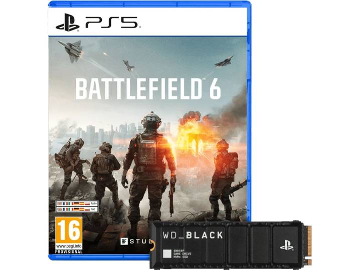 Battlefield 6 PS5 + WD Black SN850P 4TB Heatsink NVMe SSD