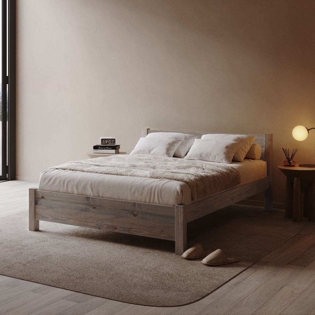 Mercury Edgilyn Single (3') Solid Wood Bed Grey Wood Single (3')