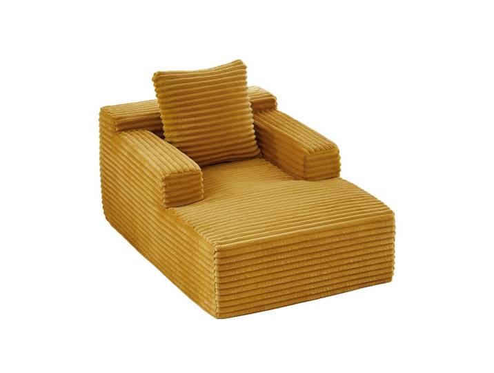 ComfortXL Schlafsessel De-34917 Cord mit Schlaffunktion Gelb, 81x50x117 cm, Wohnzimmer, Sofas & Couches, Schlafsofas, Schlafsessel