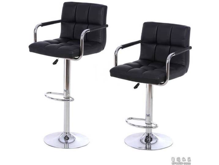 Lot de 6 Tabourets de bar Noir design avec accoudoirs - Freestyle
