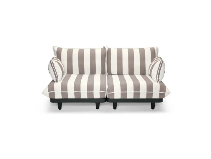 Fatboy - Paletti Outdoor Lounge Sofa, weiss / kakao gestreift