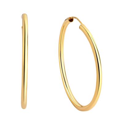 Paar Creolen FIRETTI "Schmuck Geschenk Silber 925 Basic 2 mm breit" Gr. 30, gold (gelbgoldfarben), Ohrringe, Damen, 30, Silber 925 (Sterlingsilber)
