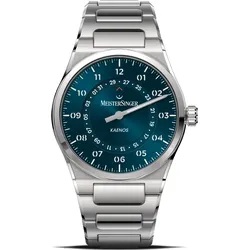 Meistersinger Klassik Plus Kaenos Open Date KSOD939 - blau,petrol,silber - 40mm