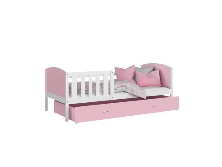 Lit Enfant Timo 90x190 tiroir Blanc - rose