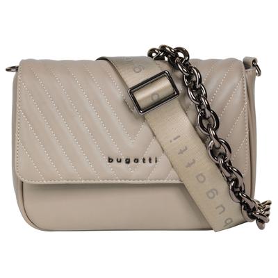 Umhängetasche BUGATTI "BUGATTI Damen SIRA", Damen, Gr. B/H/T: 24cm x 18cm x 10cm onesize, beige, Kunstfaser, Strukturmuster, Taschen Umhängetasche