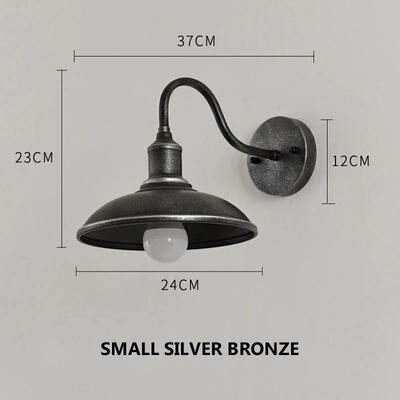 Silver Stone Store Outdoor Vintage Wall Lamp, Retro Industrial Waterproof Fixture, Rust Color Lighting For Courtyard, Balcony, And Doorway silver 220v Warm Light