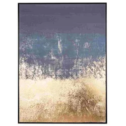 Bild Golden Hour Kiefernholz, modern mit goldener Applikation, Hochformat, 100x140 cm