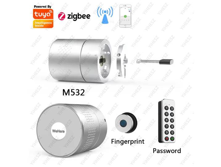 M532 Tuya Wehere App serrure de porte intelligente moteur plus fort TUYA Zigbee serrure intelligente empreinte digitale serrure électronique utiliser cylindre d'origine