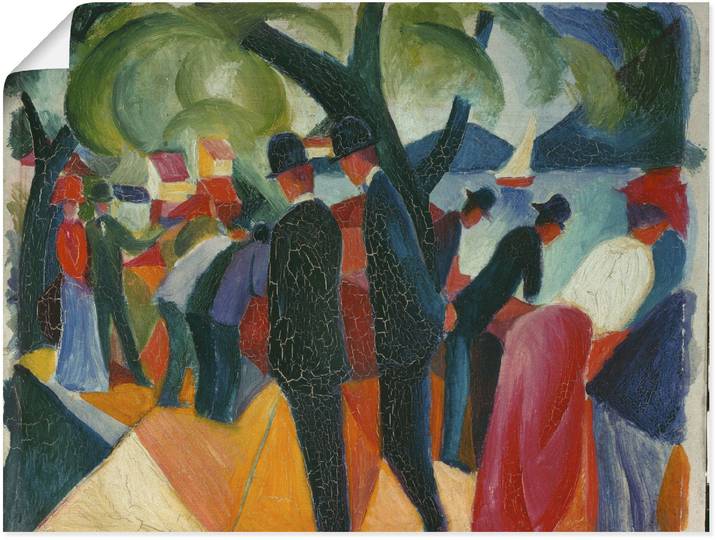 Poster ARTLAND Spaziergang auf der Brücke. 1913 , bunt (farbe bild(er): bunt), B:80cm H:60cm, Bilder, Poster, ohne Rahmen