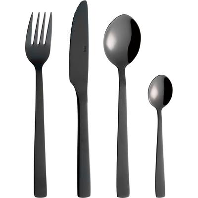 Besteck-Set AIDA RAW "RAW", schwarz, 48 Stk., Edelstahl, Essbesteck-Sets, PVD-beschichtete Oberfläche