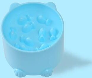 Uplift Essentials Ergonomic Elevated Slow Feeder For Neck Protection & Healthy Digestion blue