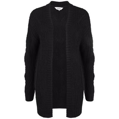Strickjacke OXMO "Strickjacke OXClea", Damen, Gr. M, schwarz, Obermaterial: 70% Polyacryl PAN. 20% Polyamid PA. 10% Wolle WO., Strickjacken Strickjacke