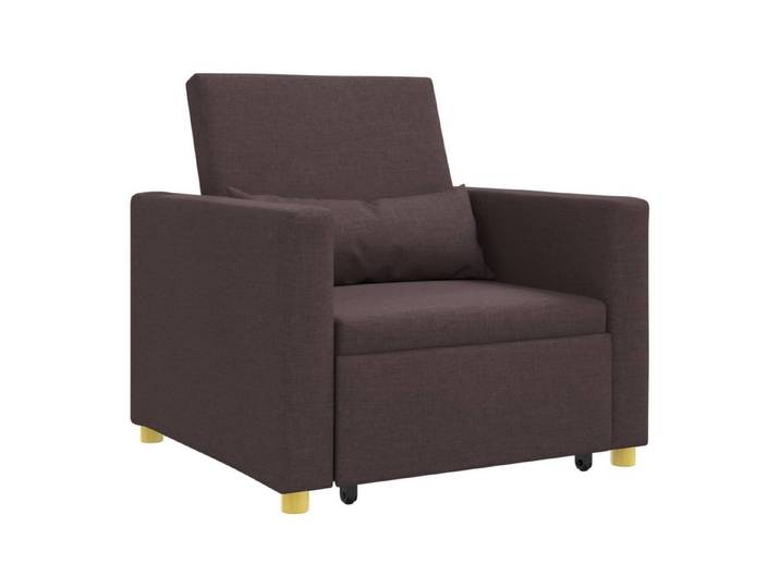 vidaXL Sessel Ausziehbare Schlafcouch Einzel Dunkelbraun Stoff (1-St)
