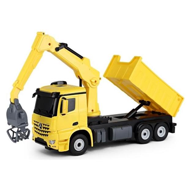 Rastar Mercedes-Benz Arocs Fjernstyret Lastbil med kran 2.4G, Gul (79000-YELLOW)