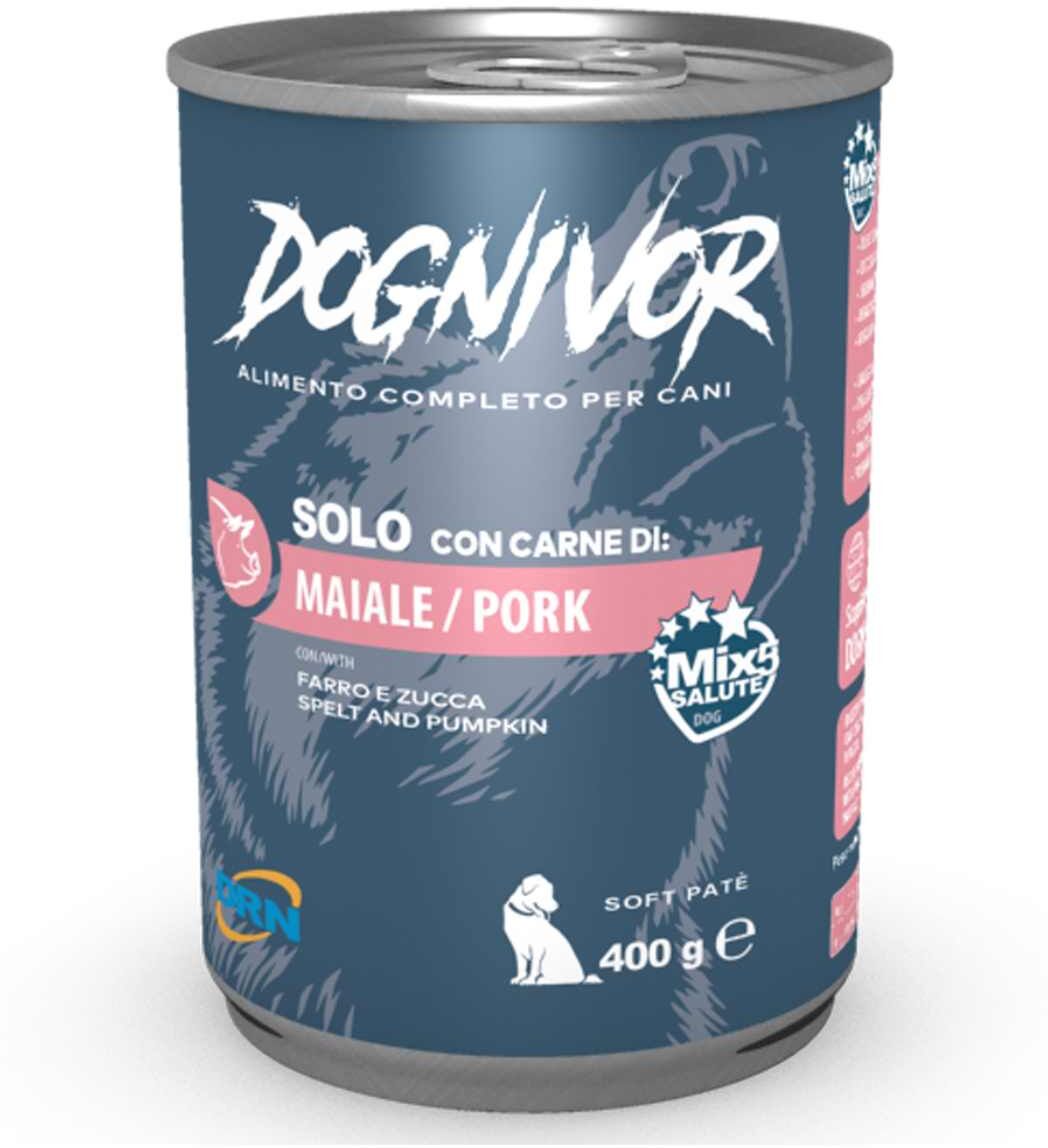 Dognivor Dog Lattina 400G MAIALE CON FARRO E ZUCCA