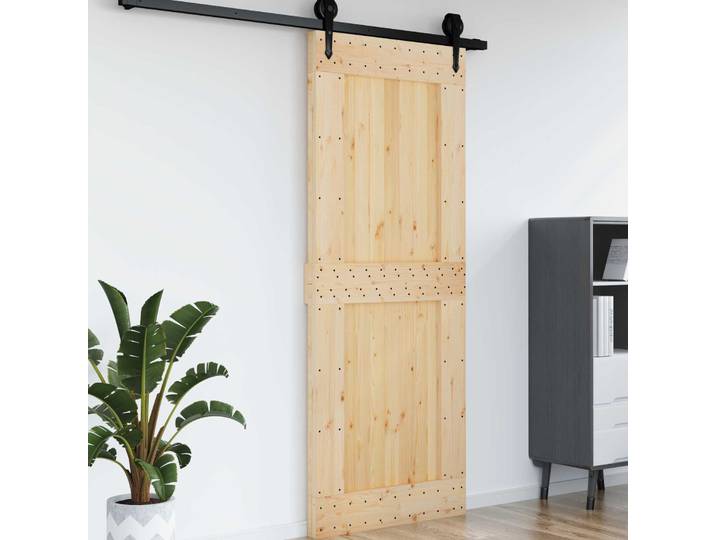 vidaXL Schlichte Tür NARVIK 90x210 cm Massivkiefer (Unbehandelt) Natur