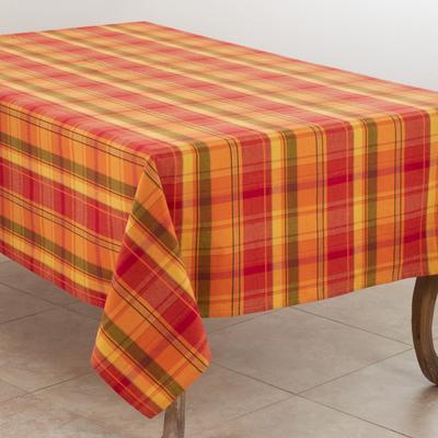 Saro Lifestyle Autumn Plaid Cotton Tablecloth