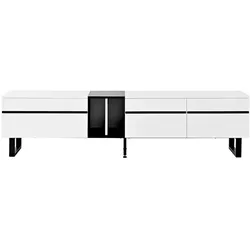 STILVORA TV-Lowboard Spanplatte Weiß 180x38x45 cm mit Klappfach & verstellbaren Füßen
