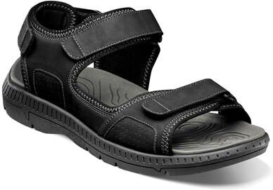 Nunn Bush Laguna 3-Strap River Sandal - Mens 13 Black Medium