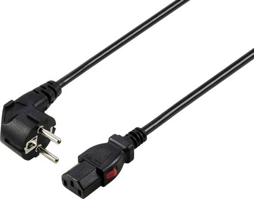 Sygonix SY-6733072 Kaltgeräte Anschlusskabel Schwarz 2m verriegelbar