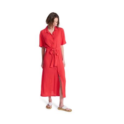 Sommerkleid ROXY "Island Escape Solid", Damen, Gr. L, hibiscus, Obermaterial: 100% Viskose., Kleider Sommerkleid