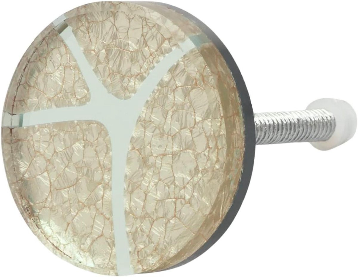 Glazen Deurknoppen Goud - Ronde Meubelgrepen met 35mm Diameter voor Kasten en Meubels