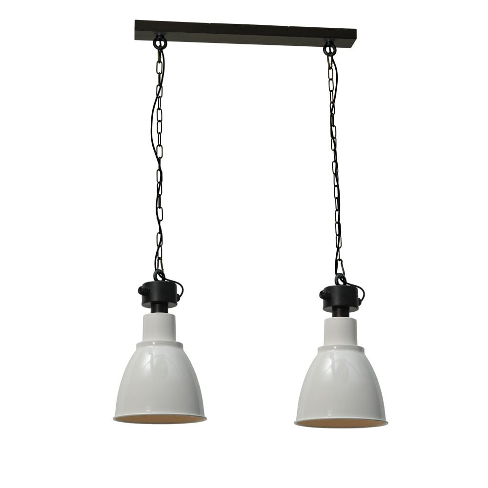 Masterlight Industria Retro Industrie Eettafellamp - Zwart - 2x27 cm