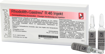 Dr.RECKEWEG & Co. GmbH RHODOLITH-Gastreu R46 Injekt Ampullen 10X2 ml 04628391