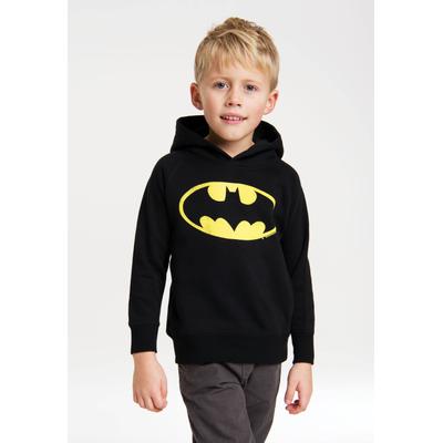 Kapuzensweatshirt LOGOSHIRT "DC - Batman Logo", Jungen, Gr. 80/86, schwarz, 80% Baumwolle, 20% Polyester, bedruckt, normal, ohne Ausschnitt, Sweatshirts, mit Batman-Logo