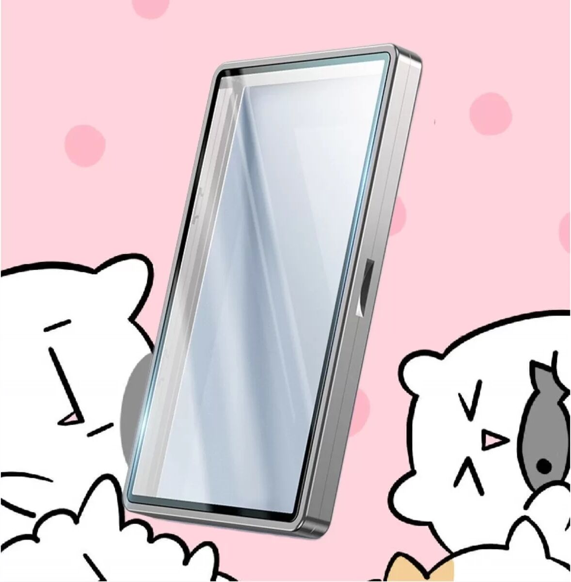 INF Boîtier magnétique pour cartes gradées compatible avec BGS [Thin Card 35PT] Argent - Verre double-face et cadre métal