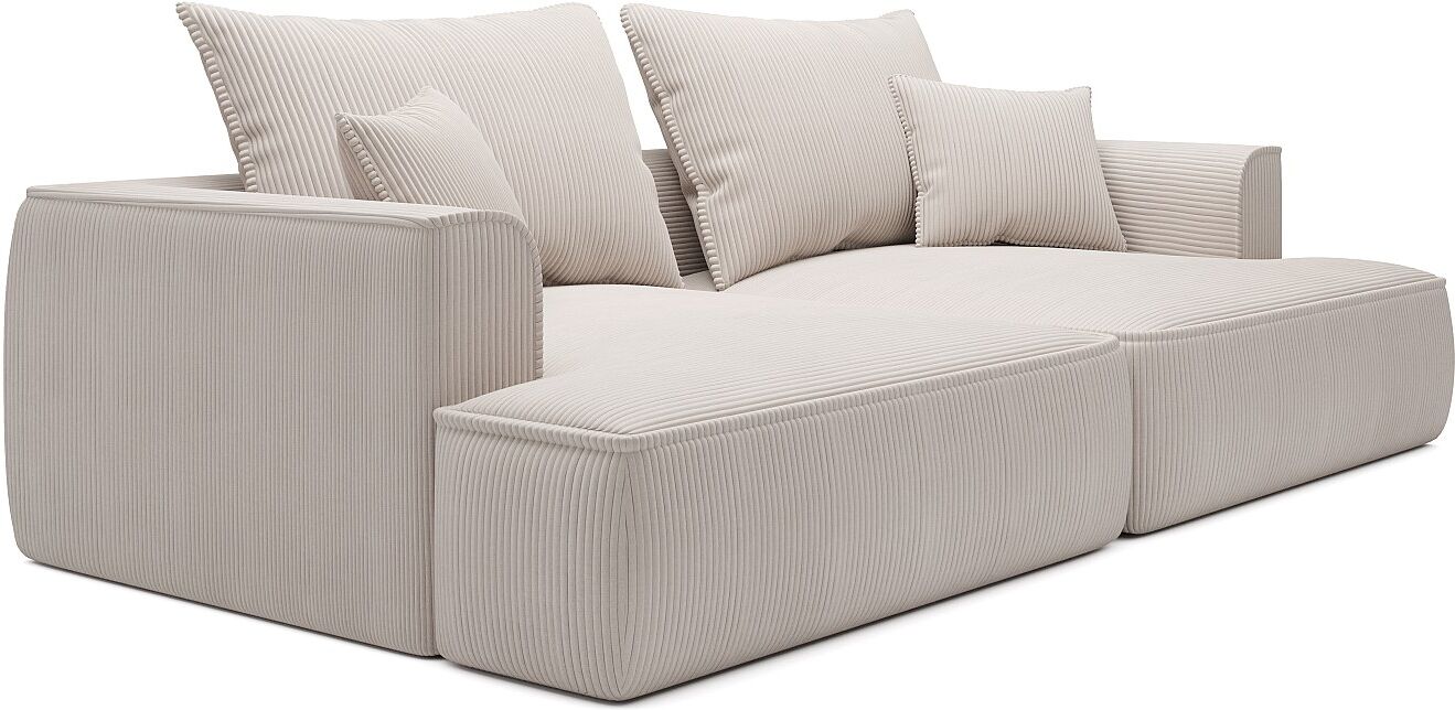 Vente-unique Sofa 4-Sitzer – tiefe Komfortsitzfläche – Cord – Beige – PINETA