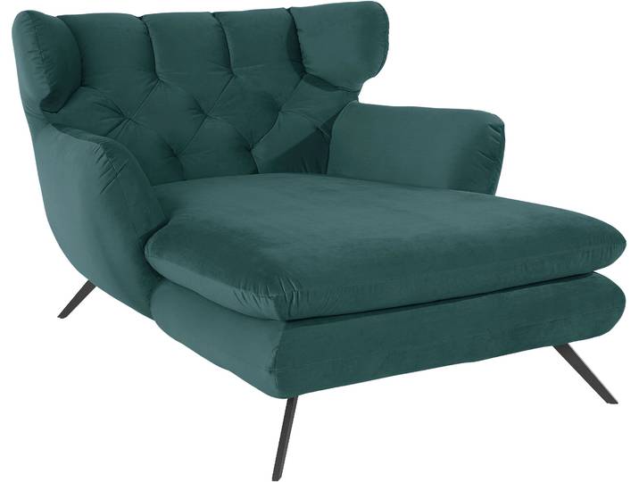 Loveseat, Samt-Optik, Dunkelgrün, 126×95×160 cm, Mit Knopfheftung, Modern, Candy-Polstermöbel