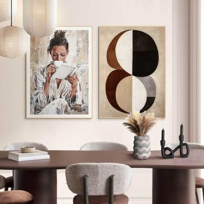 Bild mit Rahmen REINDERS "Entspannen", farbe bild(er): beige, B:50cm H:70cm T:1,6cm, MDF, Bilder, Schlafzimmer - Beige - MDF - Frauen - 50x70 cm