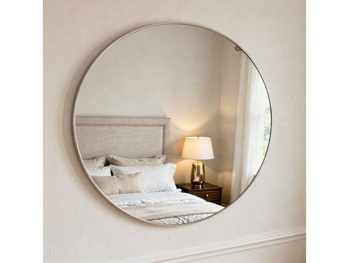 Miroir rond en laiton argenté 100 cm Murat