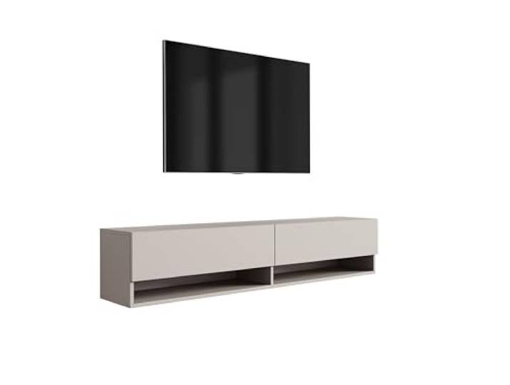 3xE Living TV-Lowboard 170 cm, Push-to-Open, Kaschmir, 170 × 32 × 34 cm