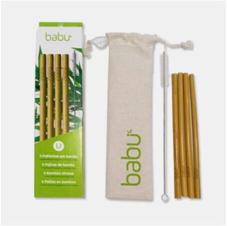 BABU - KIT PALHINHAS DE BAMBU + ESCOVILHAO