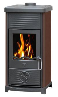 PLAMEN Maestral N, Freistehender Holzofen mit Sichtscheibe, 6,5 kW, Braun, +, Ø 120 mm