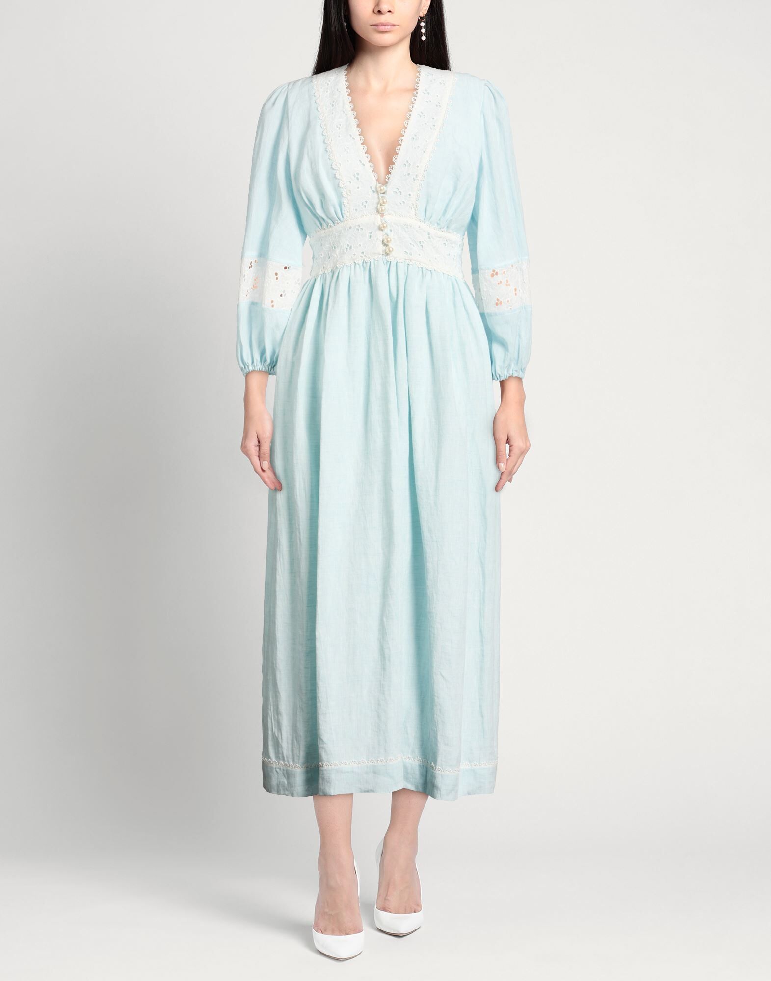 Forte Dei Marmi Couture Vestido largo Mujer Azul celeste 36,38 Mujer