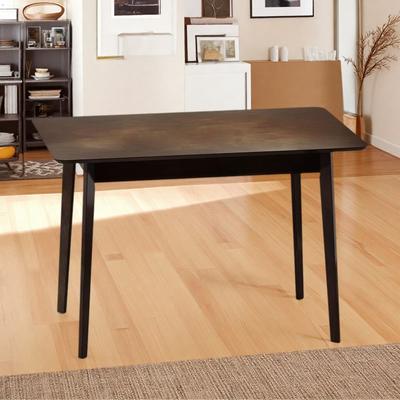 ZWYO HOSIMU "47"" Mid-Century Nordic Rectangular Dining Table, Wood Kitchen Table with Rubber Wood Frame for 4"