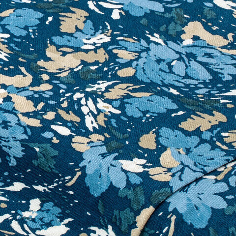 Viskose-Jersey "Flower", blau-color